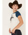 Image #2 - RANK 45® Women's Horse Rider Graphic Raglan Tee, Navy, hi-res