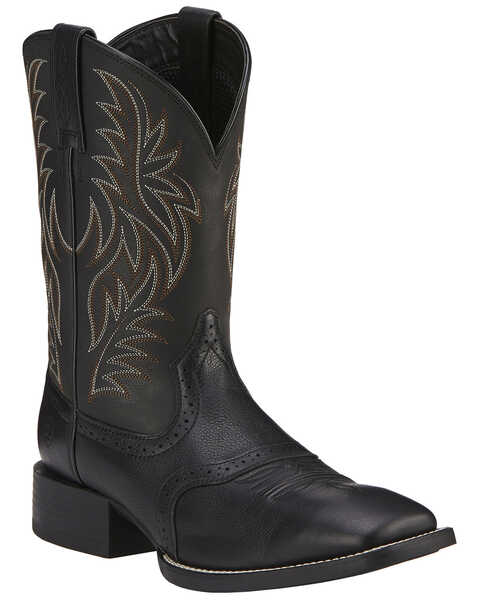 Image #1 - Ariat Men's Sport Western Boots, Black, hi-res