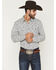 Image #1 - Gibson Trading Co Men's Twisted Medallion Long Sleeve Snap Western Shirt, White, hi-res