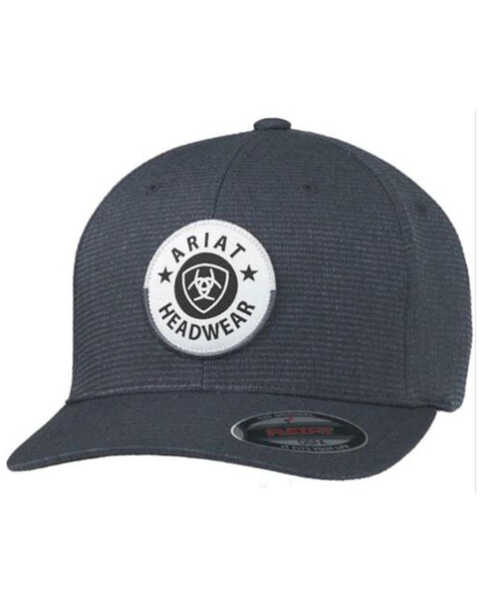 Ariat Men's Round Patch Ball Cap , Black, hi-res