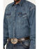Image #3 - Stetson Men's Denim Long Sleeve Snap Western Shirt, Denim, hi-res