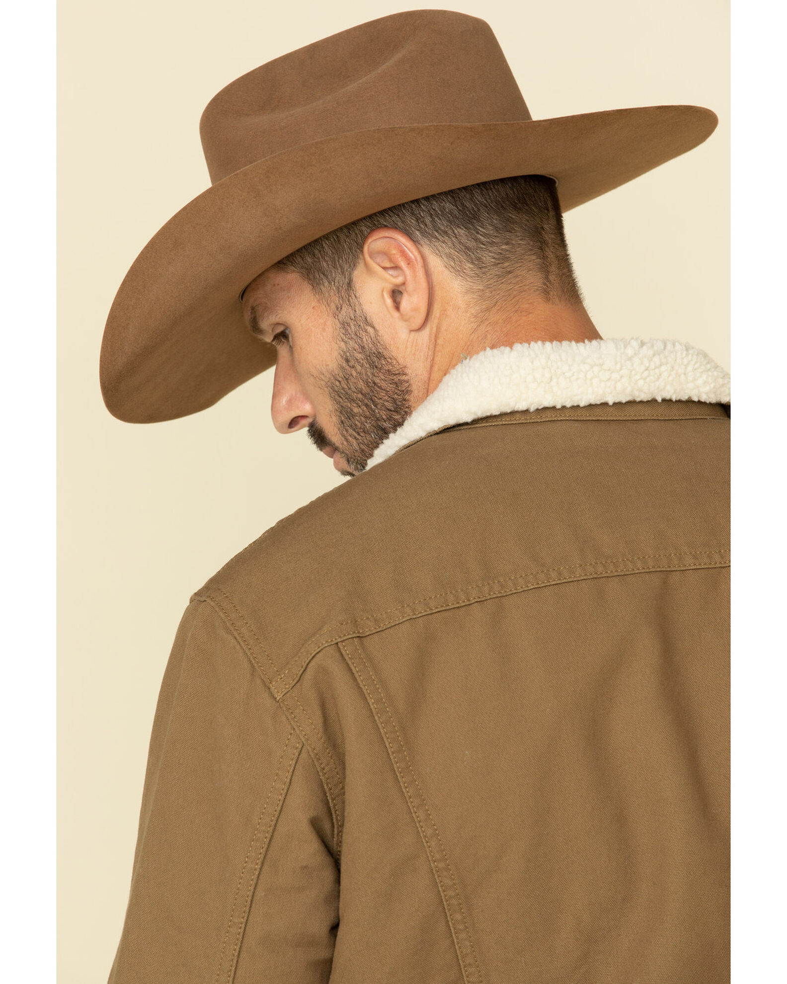Image #5 - Levi's Men's Tan Sherpa Lined Trucker Jacket, Tan, hi-res