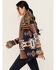 Image #2 - Shyanne Women's Faux Fur Trim Belted Sweater, Navy, hi-res