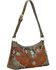 American West Desert Wildflower Zip Top Shoulder Bag, Brown, hi-res