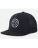 Image #1 - Brixton Men's Crest Circle Logo Patch Crossover MP Ball Cap, Black, hi-res