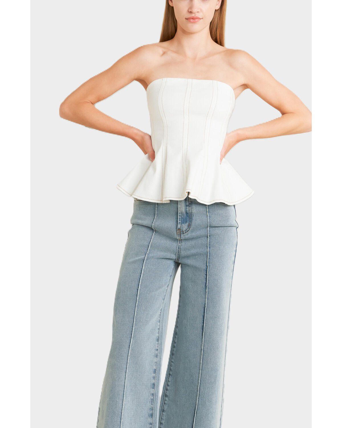 Image #1 - Flying Tomato Women's Subtle Drama Woven Top, Off White, hi-res