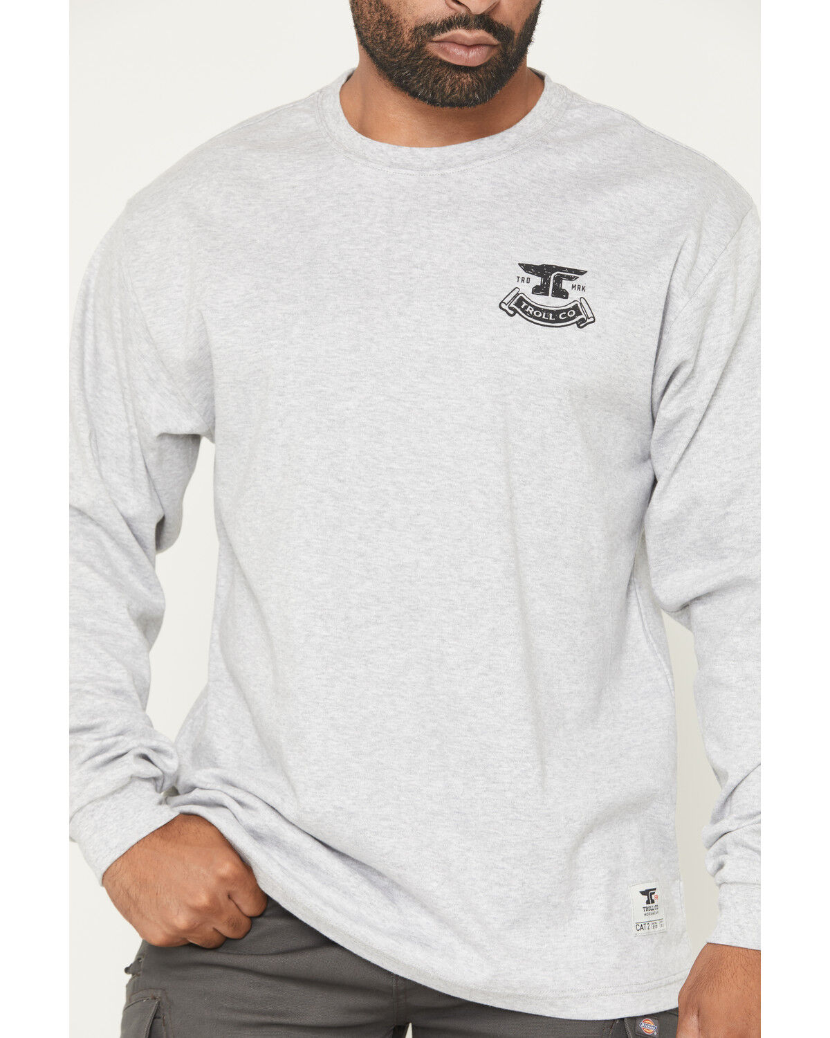 Image #3 - Troll Co Men's FR Haggler Long Sleeve Graphic Work T-Shirt - Big, Medium Grey, hi-res