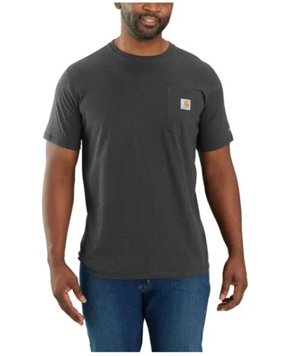 Carhartt Men's Force Relaxed Fit Midweight Short Sleeve Pocket T-Shirt - Big, Grey, hi-res