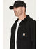 Image #2 - Carhartt Men's Rain Defender® Loose Fit Heavyweight Quilted Snap Front Shirt Jacket, Black, hi-res