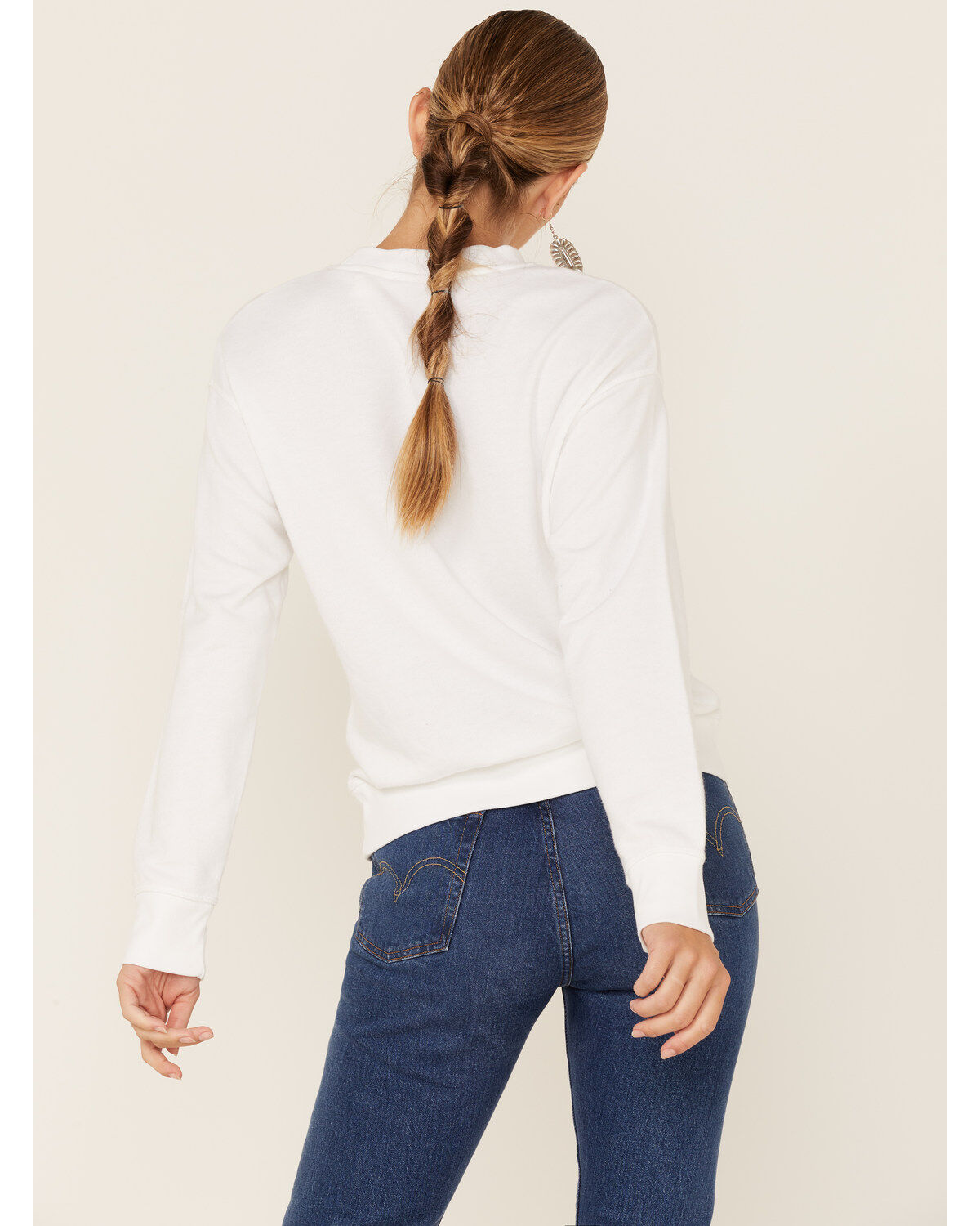 Image #4 - Levis Women's White Batwind Logo Crew Sweatshirt, White, hi-res