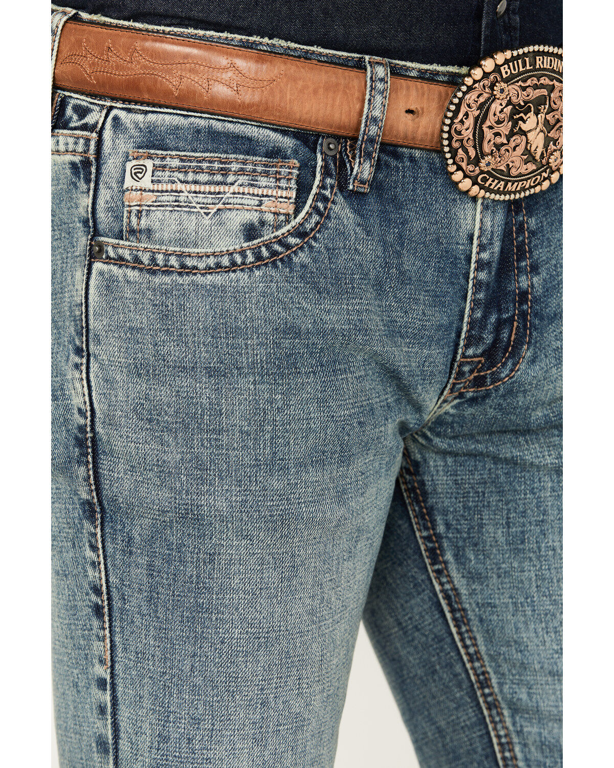 Product Name:  Rock & Roll Denim Men's Pistol Medium Vintage Wash Bootcut Rigid Denim Jeans