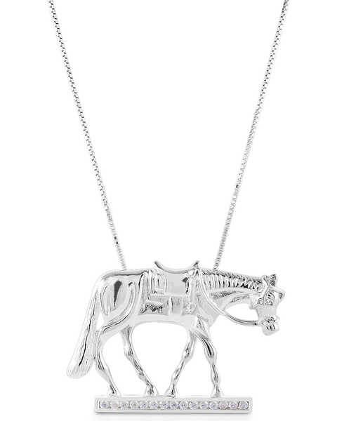 Image #1 -  Kelly Herd Women's Western Horse Necklace , Silver, hi-res