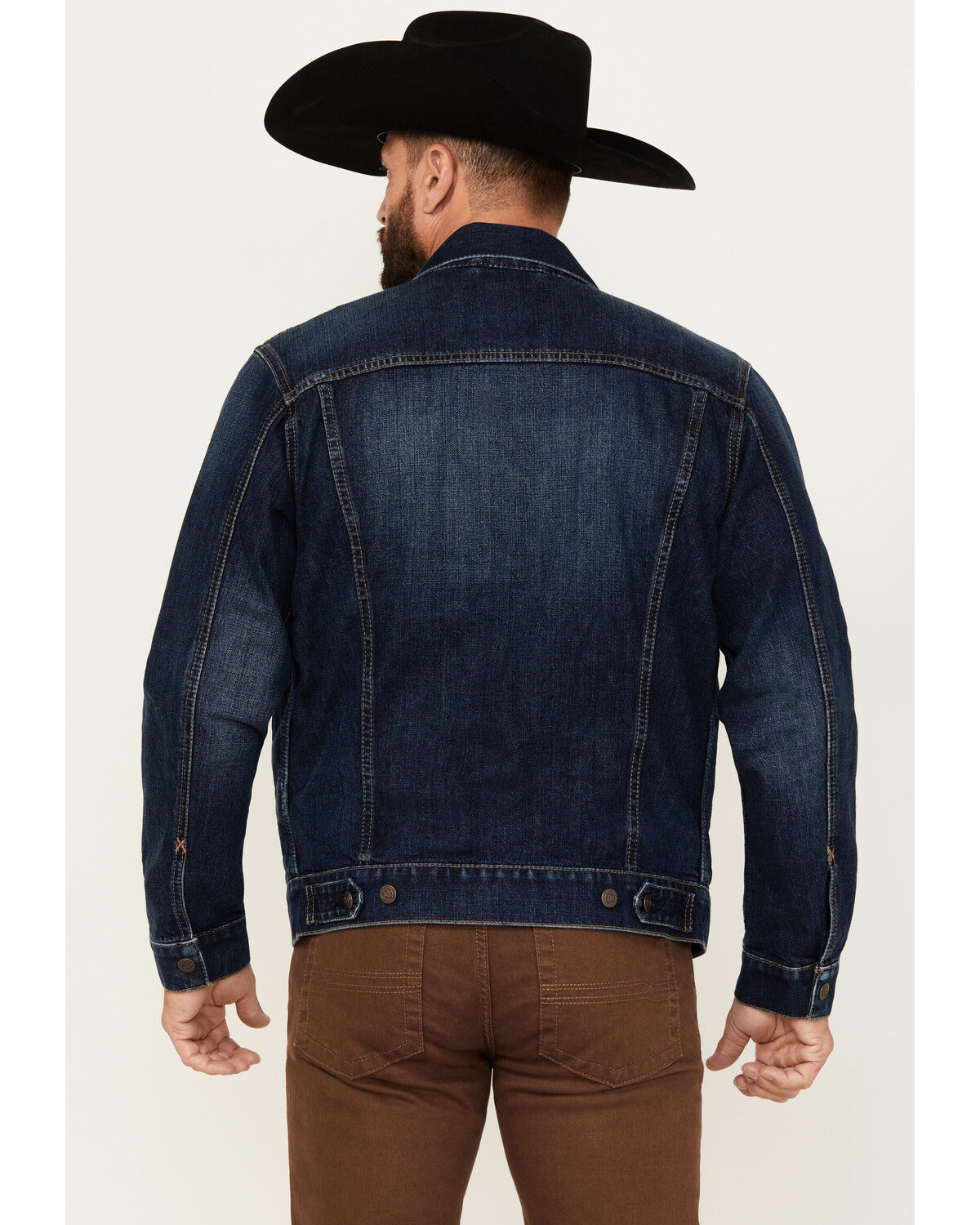 Image #4 - Ariat Men's Richford Team Denim Trucker Jacket, Dark Wash, hi-res