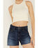 Image #3 - Fornia Women's Floral High Neck Cropped Top, White, hi-res