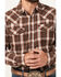 Image #3 - Cody James Men's Traverse Plaid Print Long Sleeve Snap Western Shirt - Big, Brown, hi-res