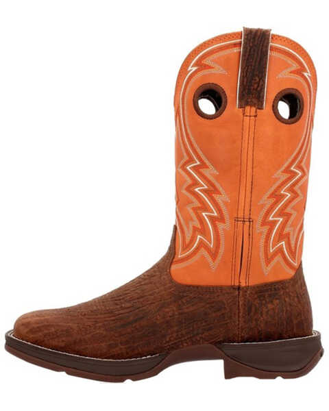 Image #3 - Durango Men's Rebel Performance Western Boots - Square Toe , Orange, hi-res