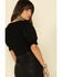 Very J Women's Embroidered Puff Sleeve Ribbed Top , , hi-res