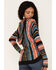 Rock & Roll Denim Women's Serape Stripe Knit Hooded Sweater , Brown, hi-res