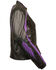 Image #2 - Milwaukee Leather Women's Stud & Wing Leather Jacket - 3XL, Black/purple, hi-res