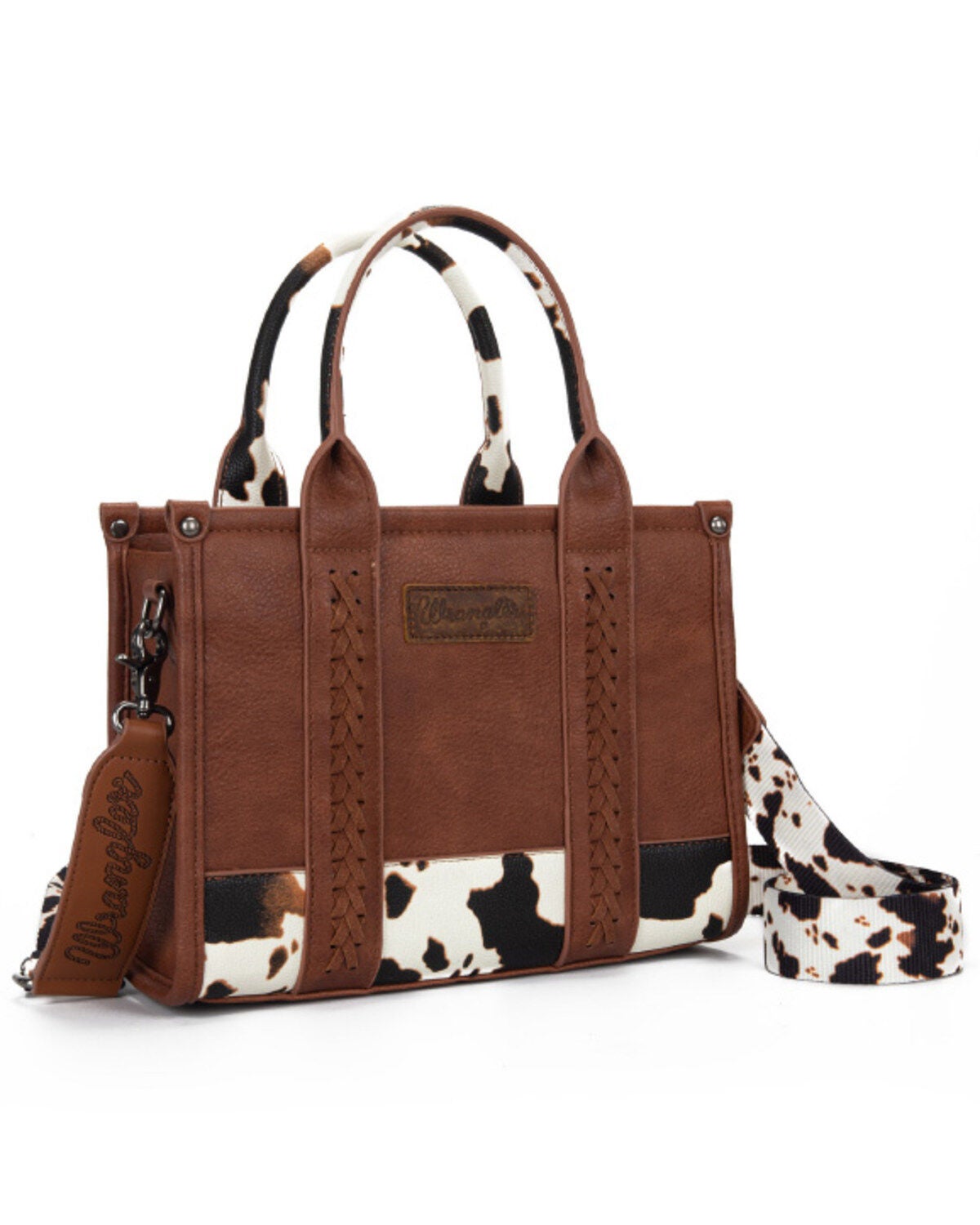 Wrangler Women's Whipstitch Patchwork Crossbody Bag, Brown, hi-res