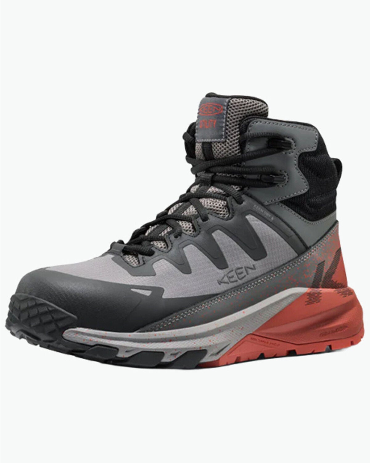 Image #2 - Keen Men's Targhee Blur Waterproof Work Boots - Carbon Toe, Black/grey, hi-res