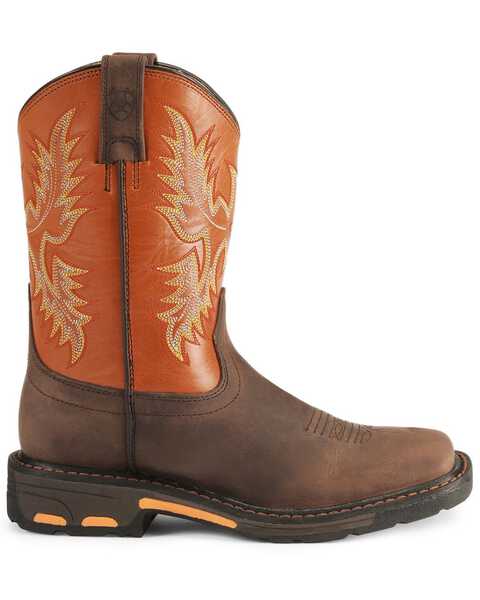 Ariat Boys' Earth WorkHog® Western Boots - Square Toe, Earth, hi-res