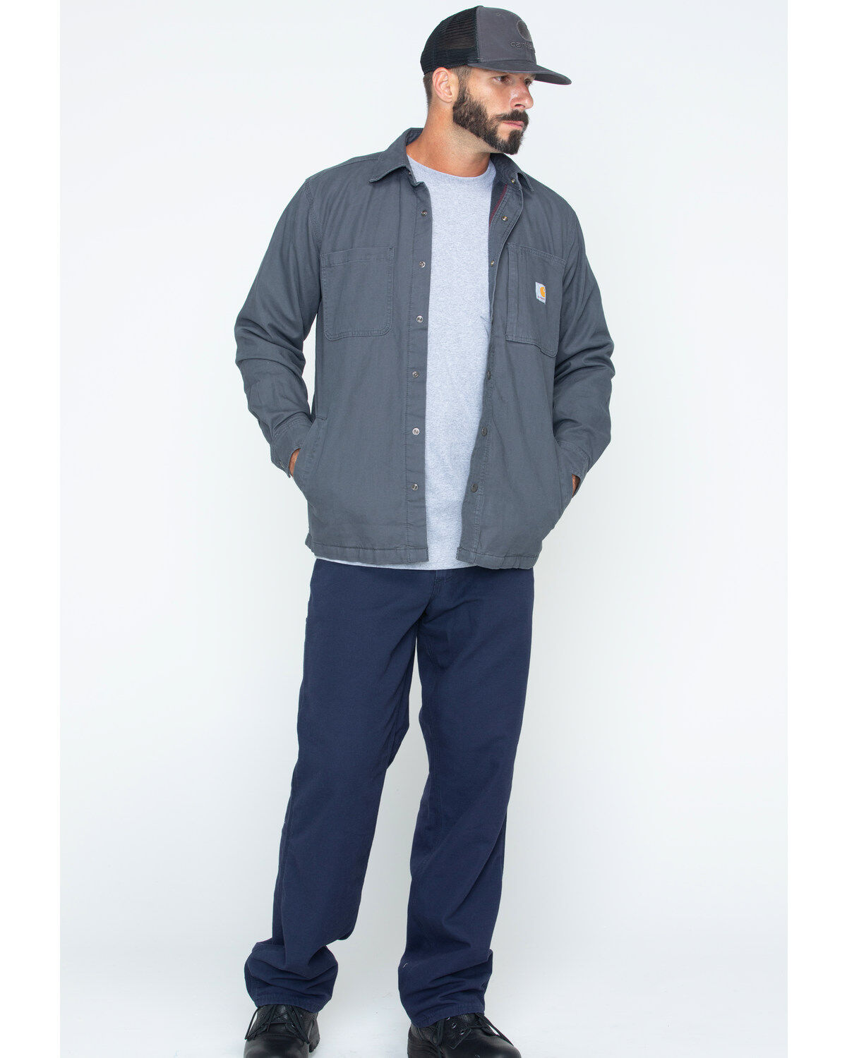 Image #7 - Carhartt Men's Rugged Flex Rigby Long Sleeve Snap Work Shirt Jacket , , hi-res