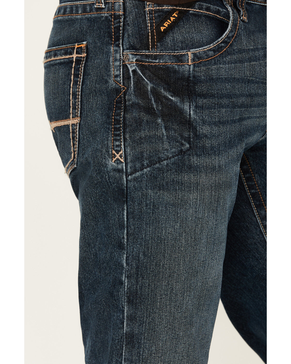 Image #4 - Ariat Men's Rebar M5 Slim Straight Leg Jeans, Denim, hi-res