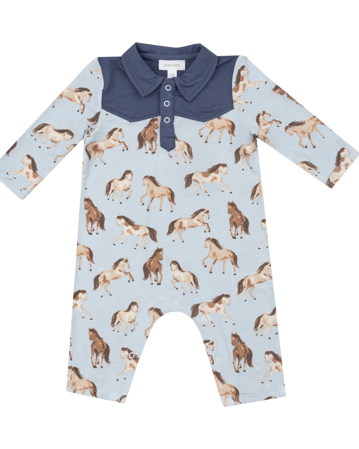 Angel Dear Infant Boys' Western Print Long Sleeve Onesie, Blue, hi-res