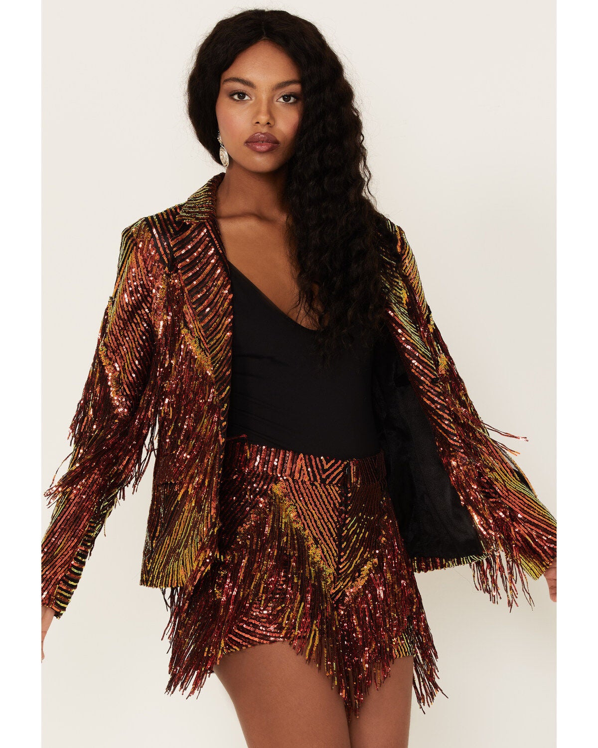 Image #1 - Any Old Iron Women's Sequins and Fringe Jacket, , hi-res