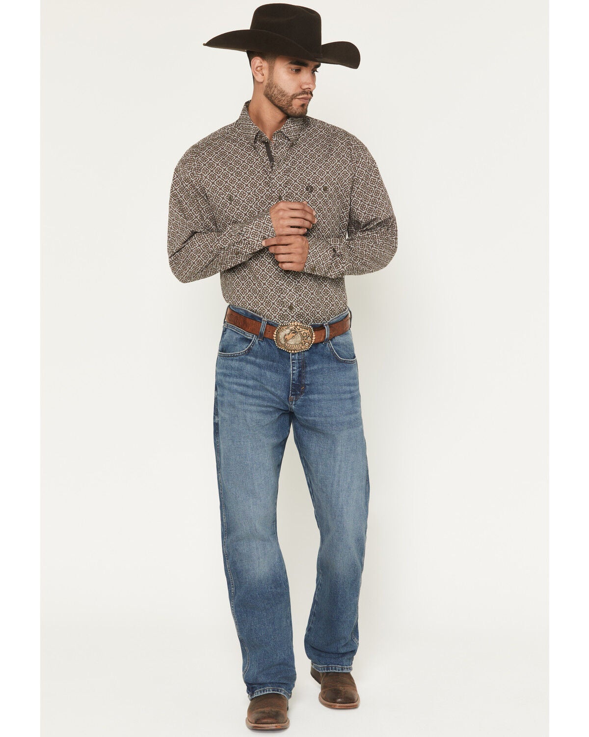 Wrangler Retro Men's Harris Medium Wash Relaxed Bootcut Stretch Denim Jeans, Medium Wash, hi-res