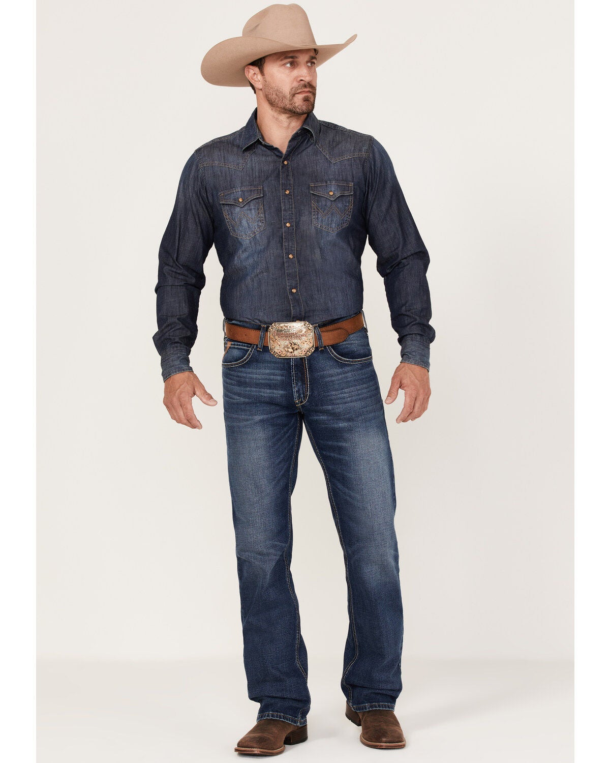 Ariat Men's M5 Straight Stretch Madera Stackable Straight Leg Jeans, Blue, hi-res