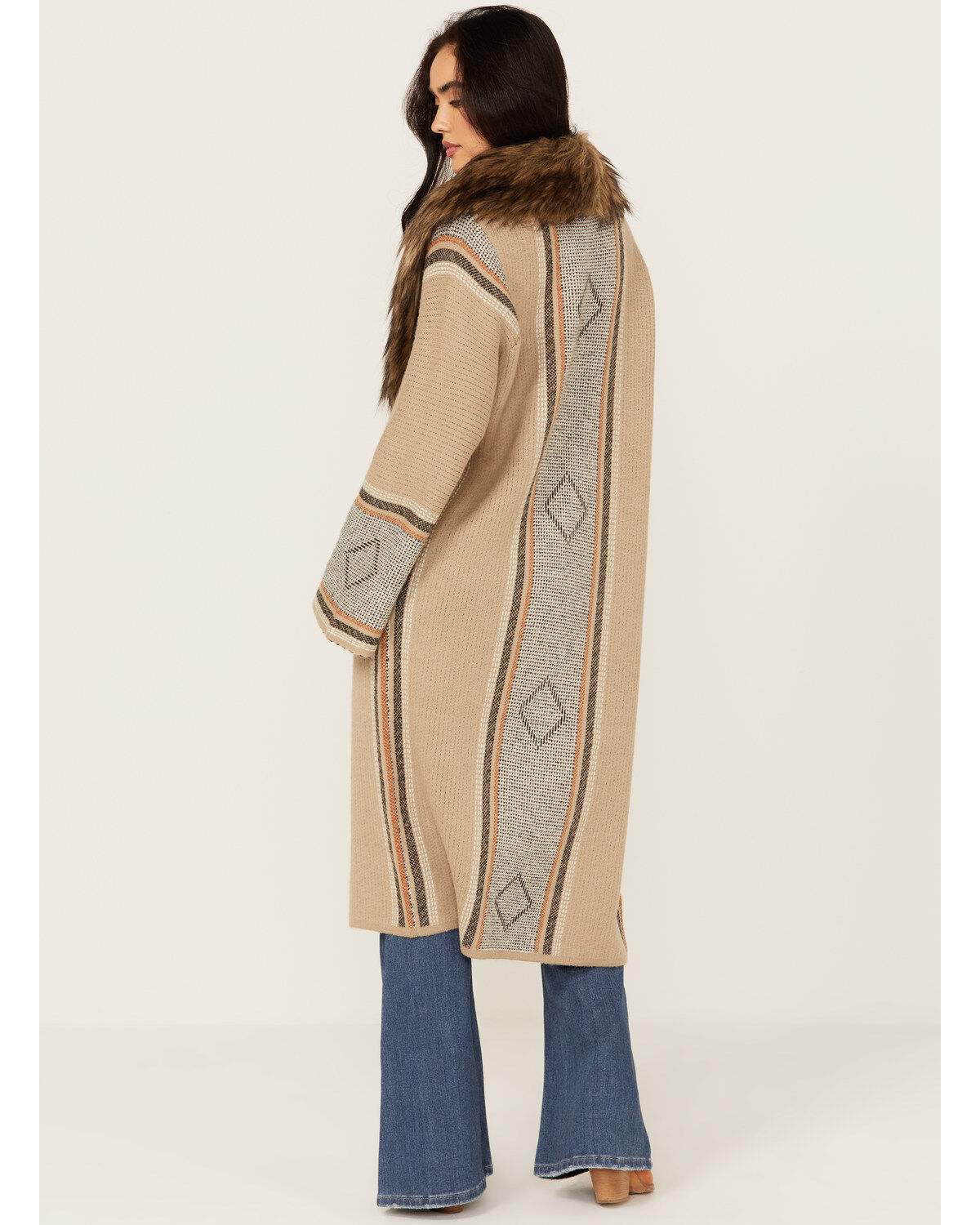Image #4 - Shyanne Women's Oversized Faux Fur Trim Cardigan, , hi-res