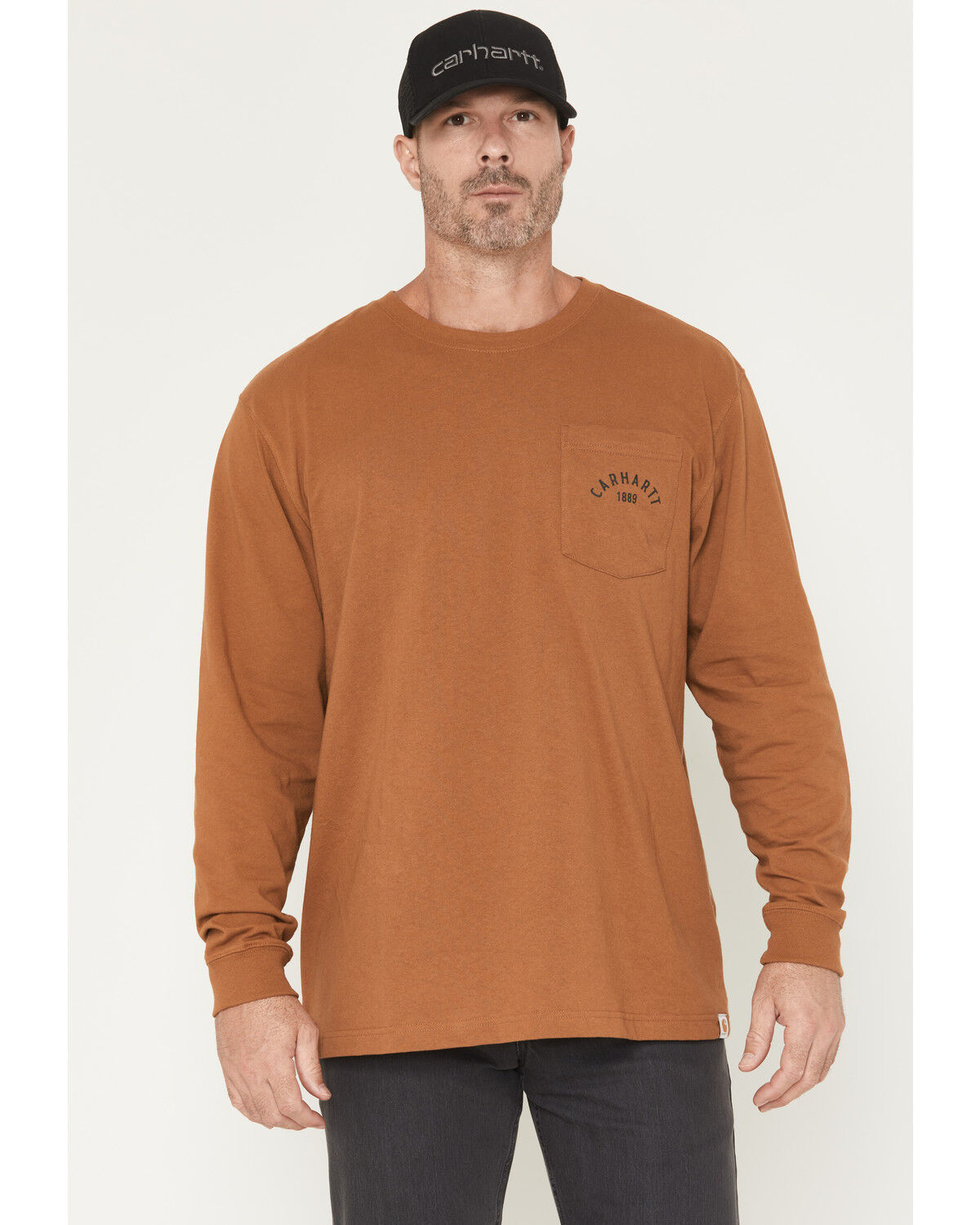 Image #2 - Carhartt Men's Loose Fit Heavyweight Longhorn Long Sleeve Graphic Work Shirt, Brown, hi-res