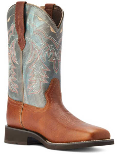 Ariat Women's Delilah Western Boots - Broad Square Toe, Teal, hi-res