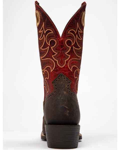Image #5 - Rank 45 Men's Chocolate Bullhide Western Boots - Square Toe, , hi-res