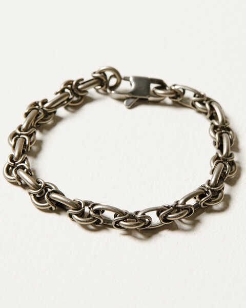 Image #3 - M & F Western Men's Silver Strike Round Link Bracelet, Silver, hi-res