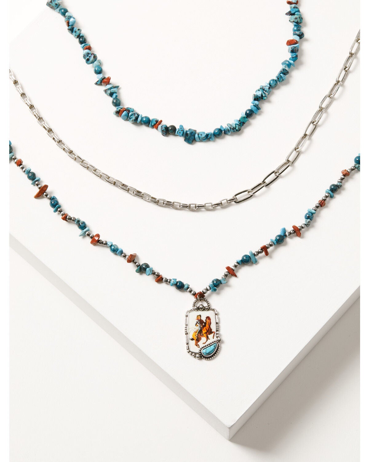 Shyanne Women's American Heritage Layered Necklace, Silver, hi-res