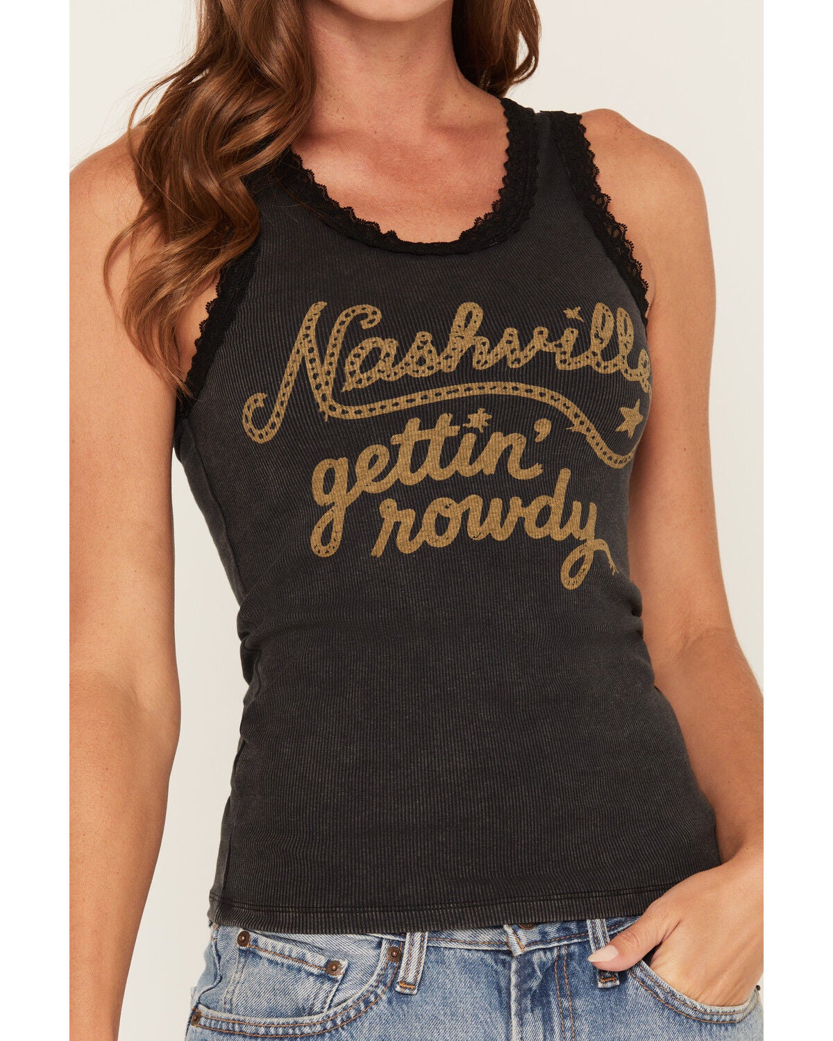 Image #3 - Blue Life Women's Nashville Lace Tank, Black, hi-res
