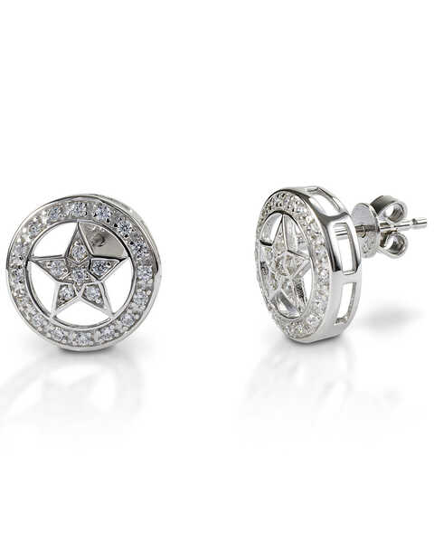Image #1 -  Kelly Herd Women's Small Star Earrings , Silver, hi-res