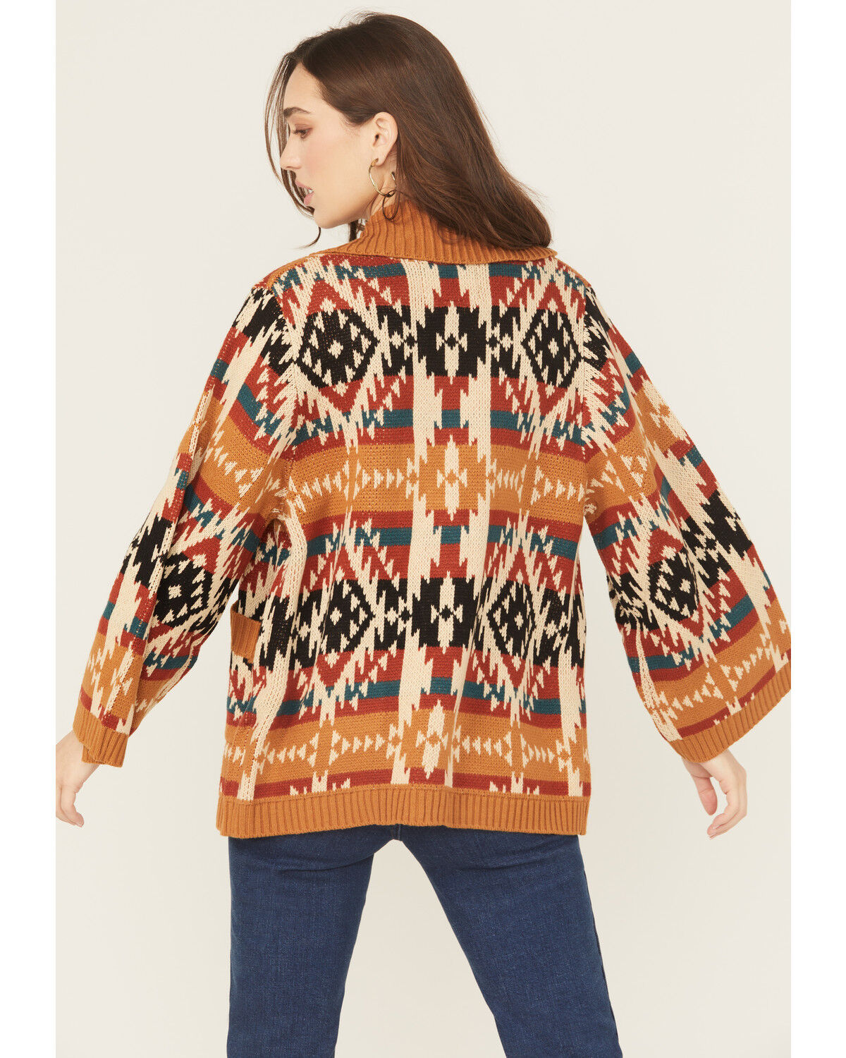Image #4 - Wrangler Retro Women's Southwestern Button-Down Cardigan, Mustard, hi-res
