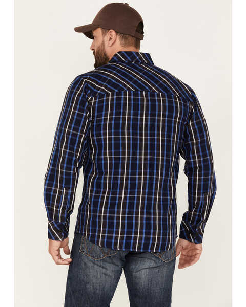 Image #4 - Resistol Men's Louisville Large Plaid Long Sleeve Button Down Shirt, Dark Blue, hi-res