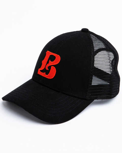 Image #1 - Boot Barn Men's Proud B Center Logo Mesh Cap , Black, hi-res