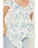 Image #3 - Wild Moss Women's Floral Print Short Sleeve Shirt, Ivory, hi-res