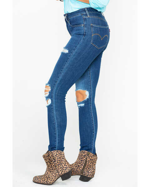 Image #2 - Levi’s Women's 721 High-Waisted Skinny Jeans, Blue, hi-res