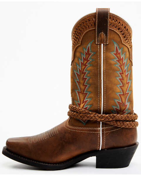 Image #3 - Laredo Women's Knot In Time 11" Western Boots - Square Toe, Tan, hi-res