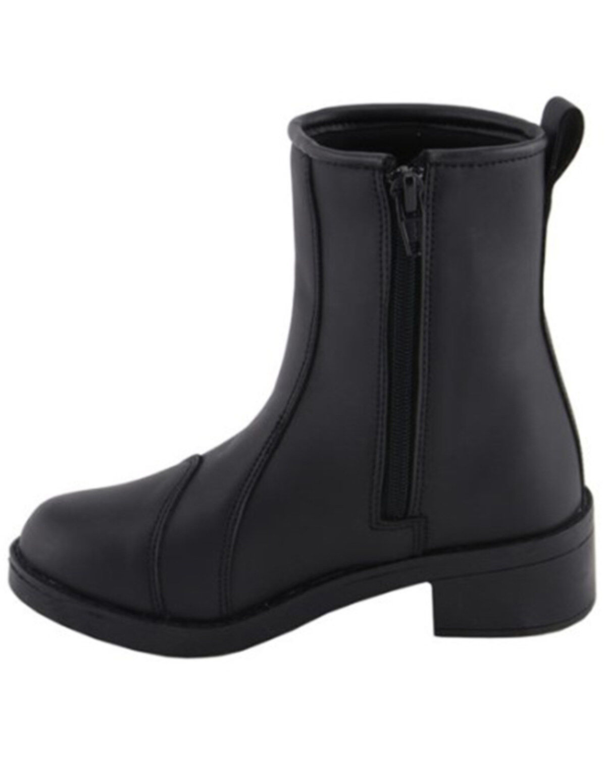 Image #3 - Milwaukee Leather Women's Clean Toe Cap Riding Boots - Round Toe, Black, hi-res