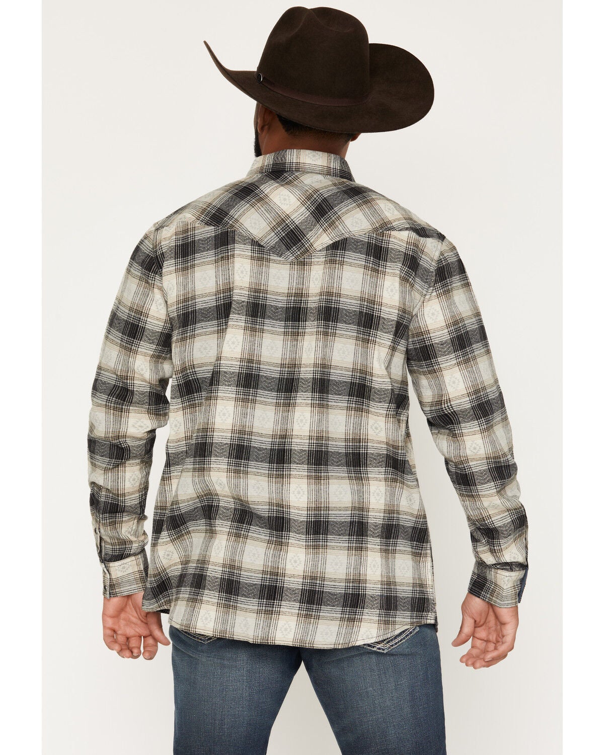 Image #4 - Moonshine Spirit&reg;&nbsp;Men's Wilderness Ridge Plaid Print Long Sleeve Snap Flannel Shirt, Black, hi-res