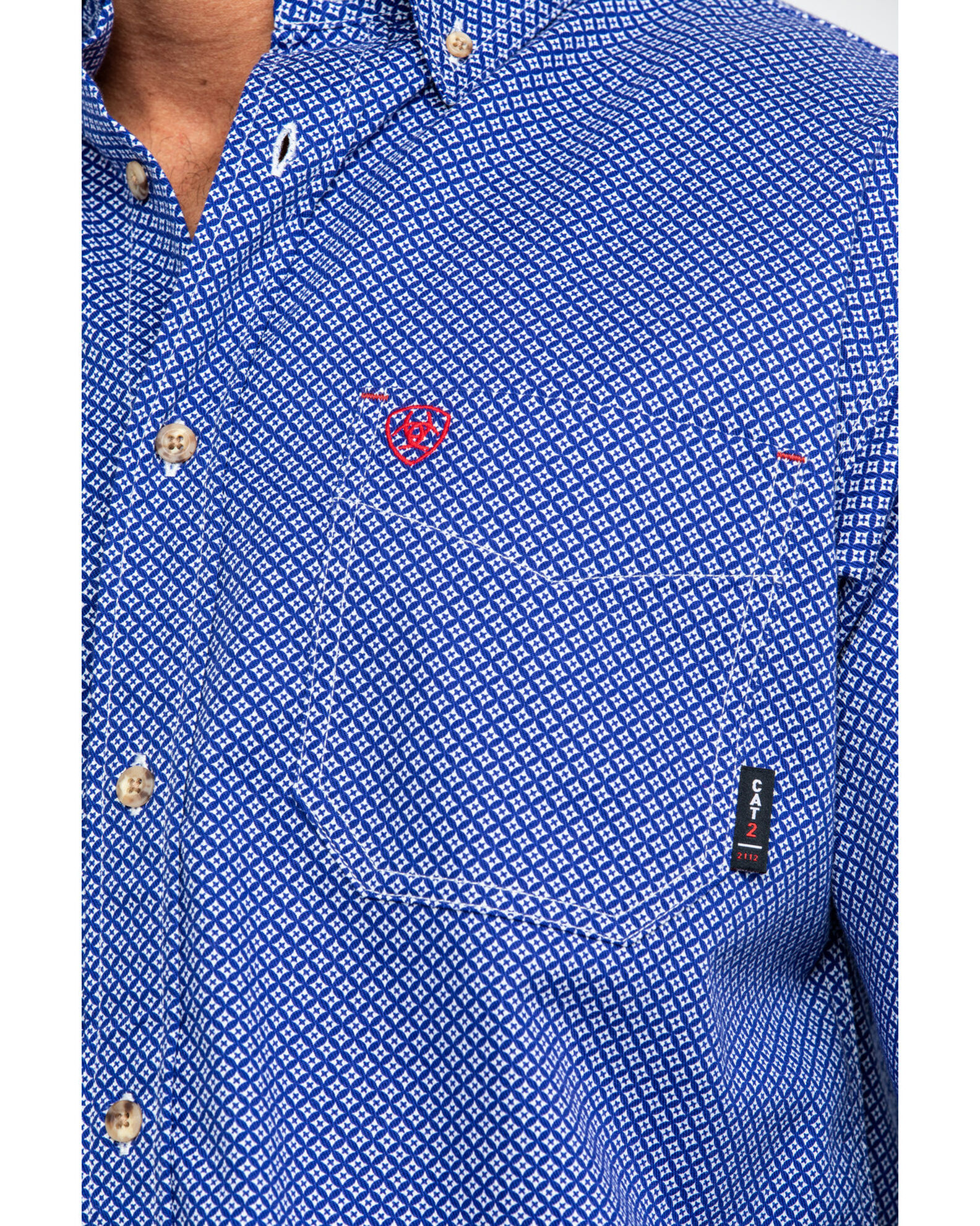 Image #4 - Ariat Men's FR Cobalt Print Liberty Long Sleeve Work Shirt, , hi-res