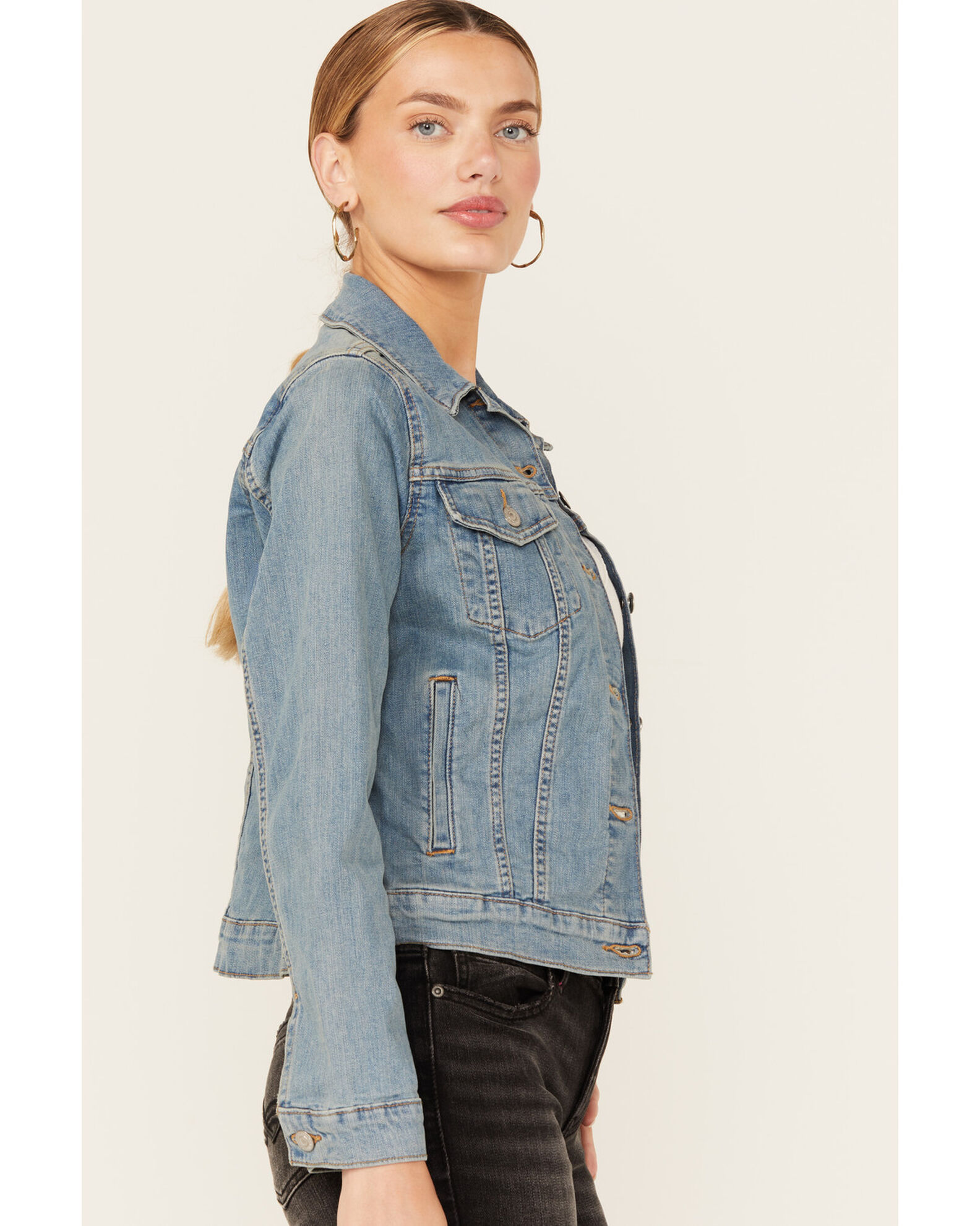 Image #2 - Levi's Women's Stone Wash Denim Original Trucker Jacket, Blue, hi-res